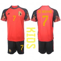 Belgien Kevin De Bruyne #7 Hjemmebanesæt Børn VM 2022 Kortærmet (+ Korte bukser)